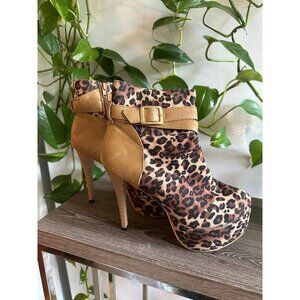 UNsensored Leopard Platform Stiletto Booties – Size 8.5